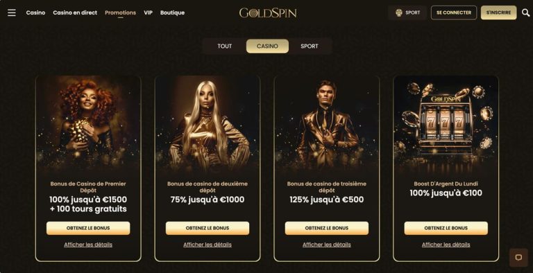 Goldspin Casino bonus