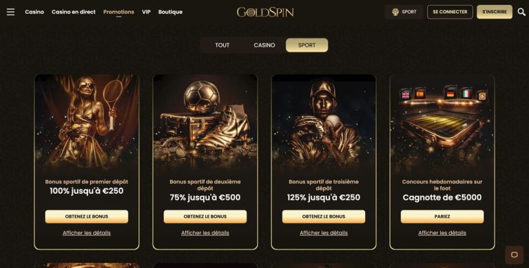 Goldspin Casino bonus sport