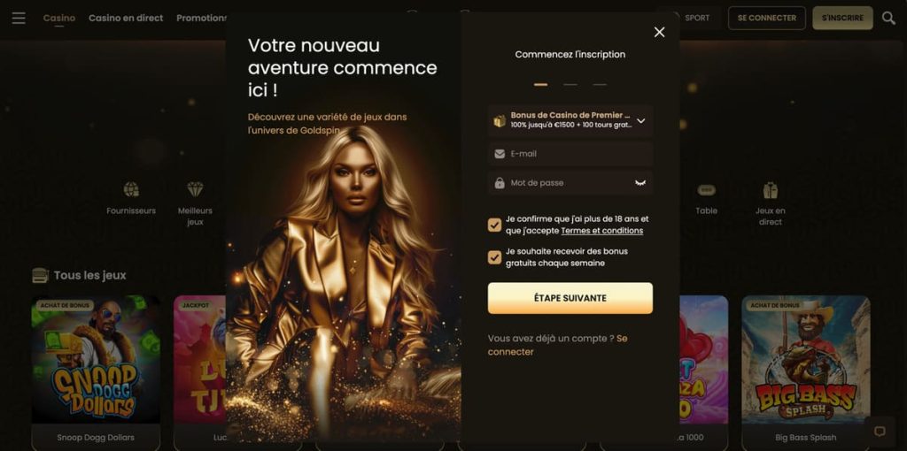 Goldspin Casino inscription