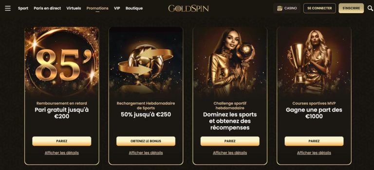 Goldspin Casino promotions paris sportifs