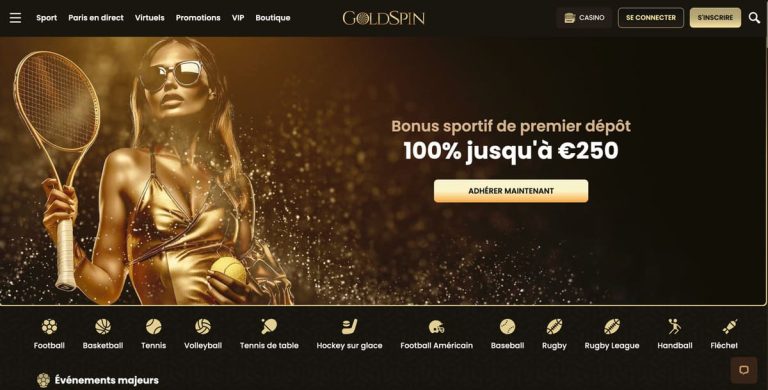 Goldspin Casino rubrique paris sportifs